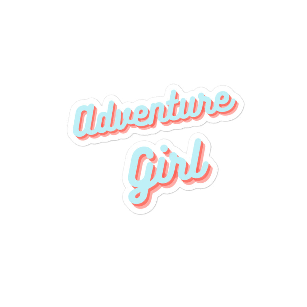 Adventure Girl Bubble Sticker