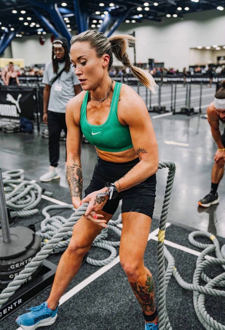 Karyn Guidry on the sled pull at HYROX Houston