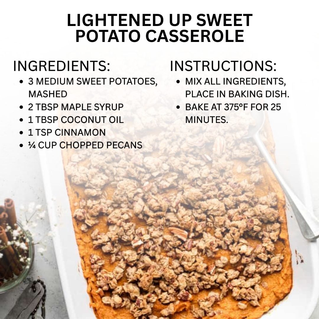 LIGHTENED UP SWEET POTATO CASSEROLE
