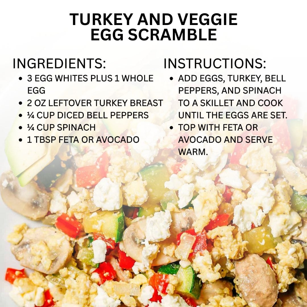 TURKEY AND VEGGIE EGG SCRAMBLE