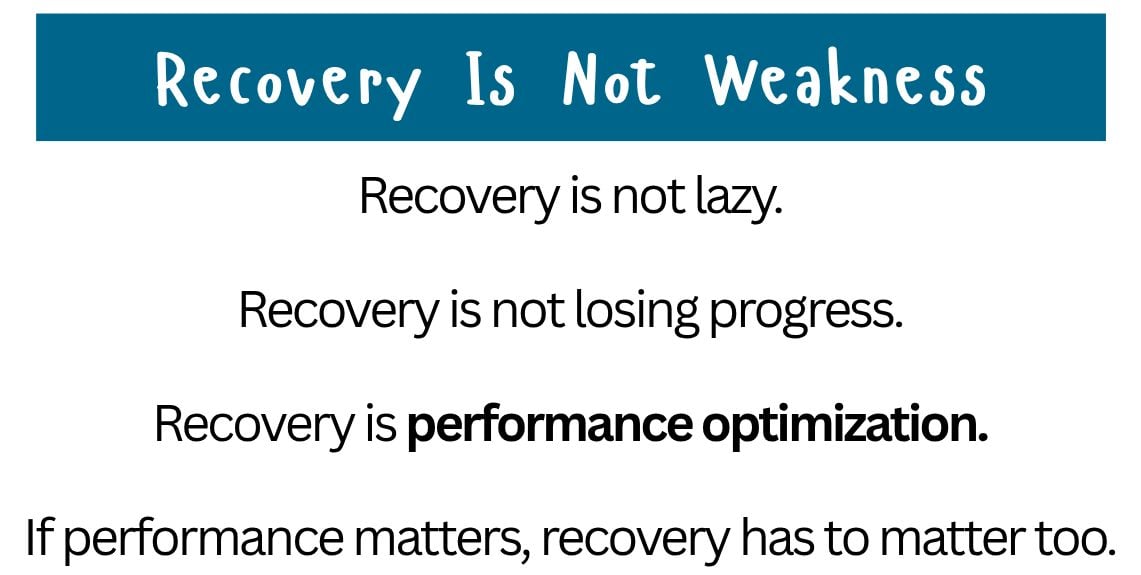 Recovery Is Not Weakness Recovery is not lazy.