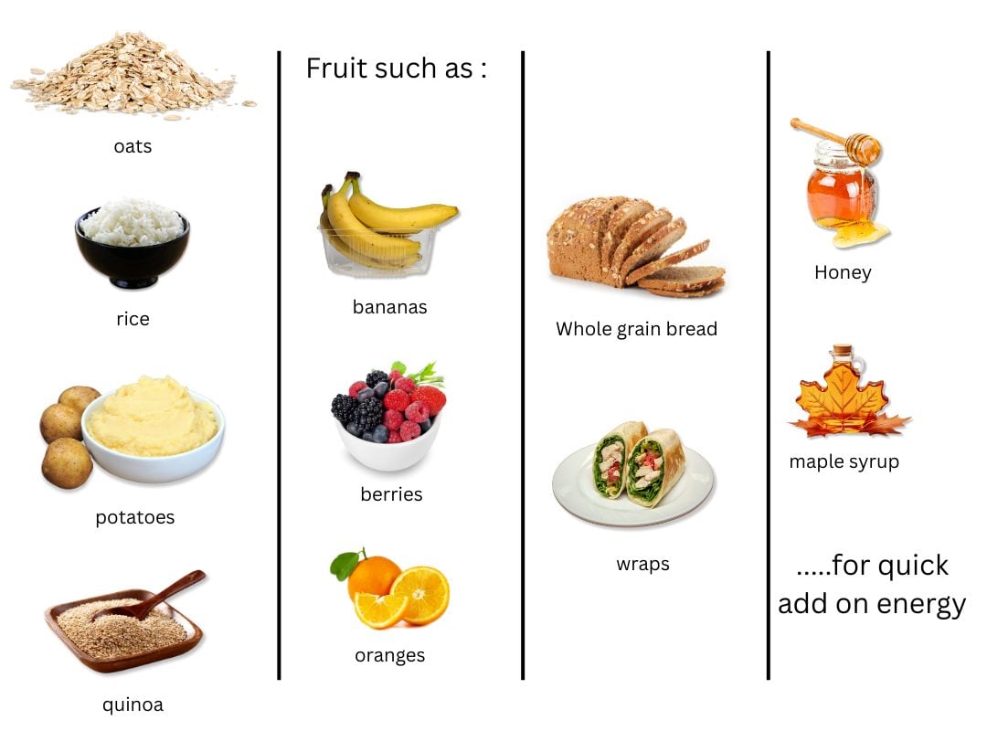 Fruit such as : oats